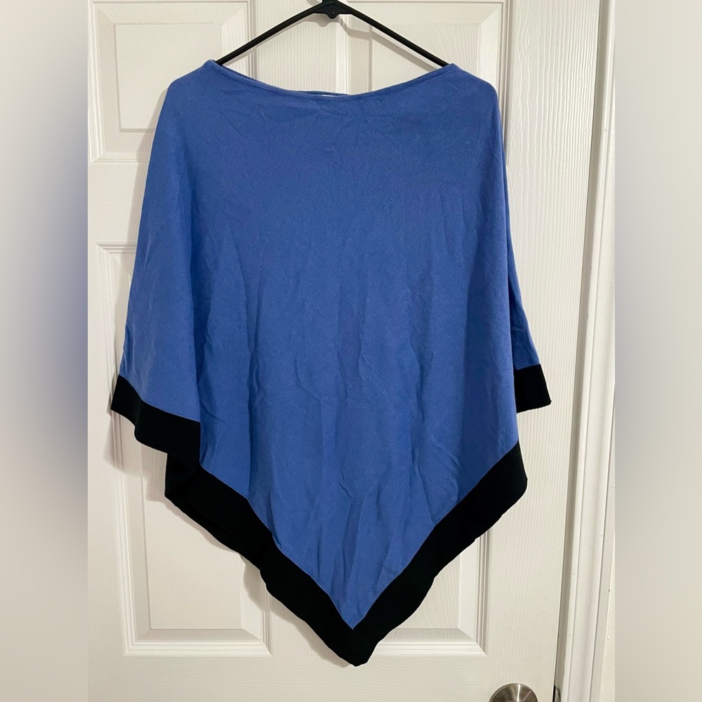 J.Jill Shawl Wrap Sweater Cotton Blend Versatile Wrap One Size Blue